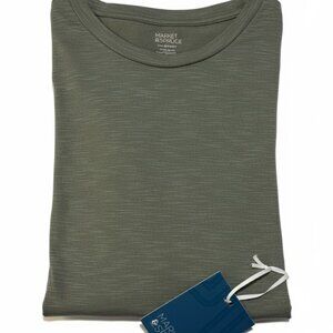 🌿 NWT Market & Spruce Recycled Blend Olive Green Space Dye Tee M